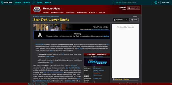 Star Trek: Lower Decks Series Memory Alpha Wiki Fandom